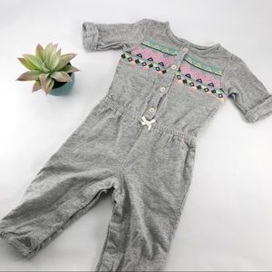 Carter’s Tribal / Aztec Embroidery Gray Jumpsuit